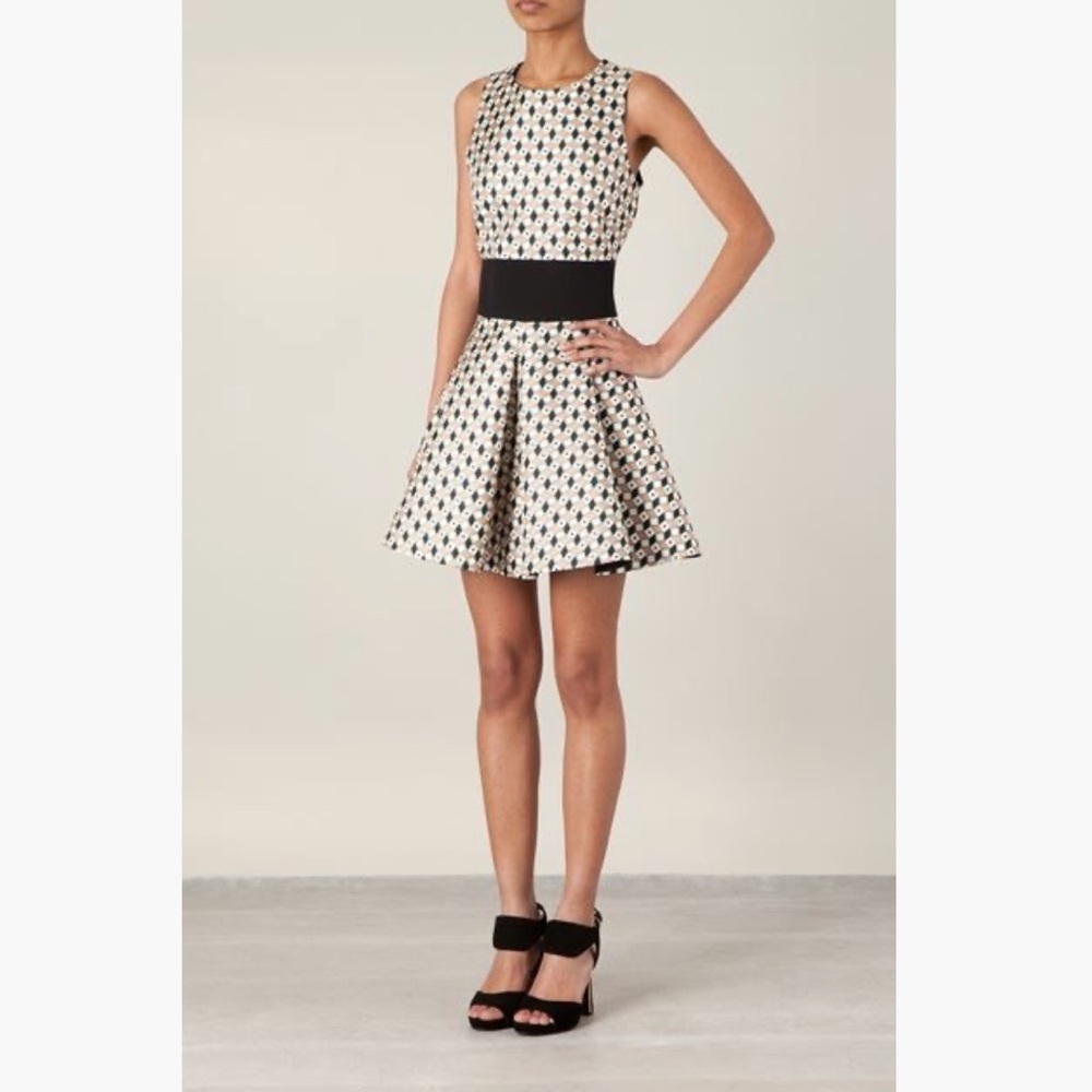 Fausto Puglisi Geometric Fit and Flare Dress IT 40 US 4